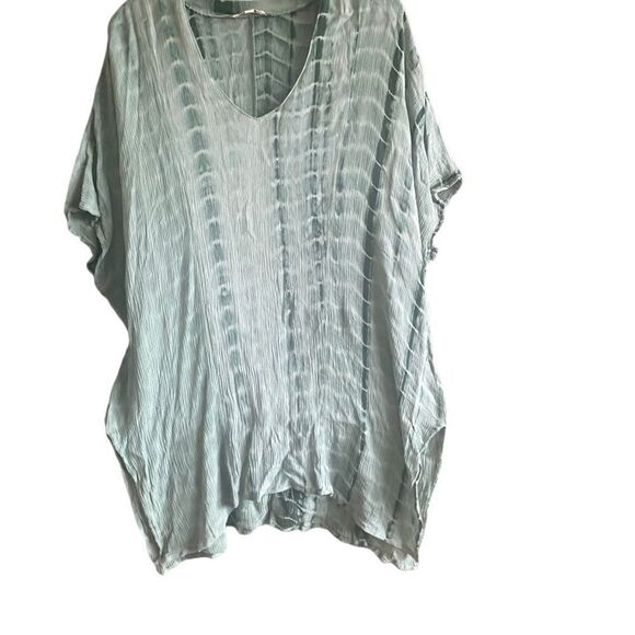 Umgee Green Boho Hippie Tie Dye Blouse. Size Large. - Picture 3 of 8